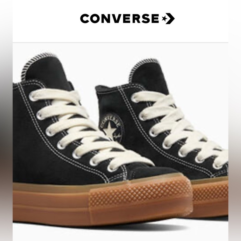 Converse Black High Top Sneakers with Gum Sole - Picture 3 of 10